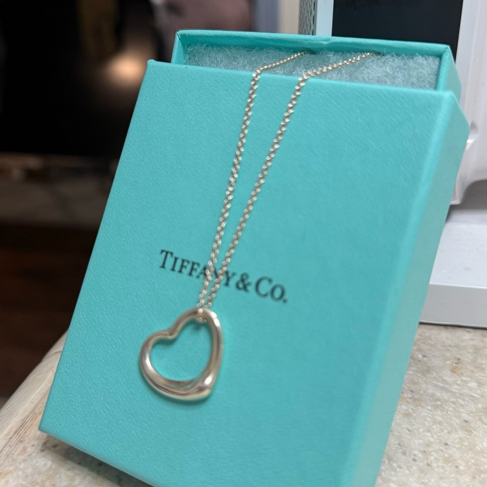 Tiffany & Co. Silver Open Heart Necklace